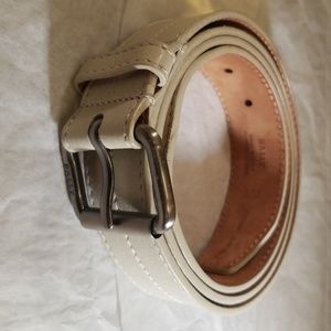 Brand New Men's White Leather Belt Size 38